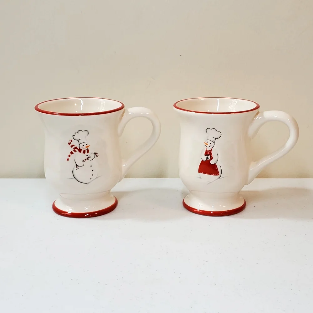 Williams Sonoma Snowman Mug Set